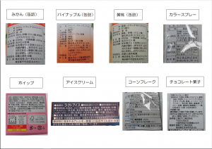 オープンキッチン7月　加工品の原材料、成分表