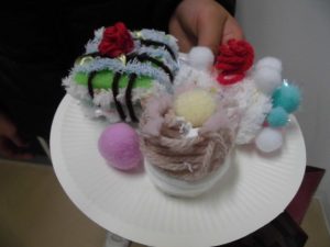 お掃除スポンジでつくったケーキ