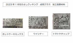 2023年1月幼児クラス加工品の原材料