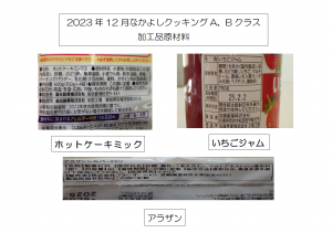 12月A.Bクラス加工品原材料
