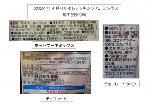 4月A.Bクラス加工品原材料画像