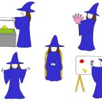 おはなしかご・魔法使いイラスト